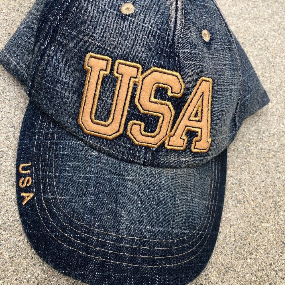 Vintage USA Denim Baseball Hat Men's Blue Adjustable Cap Retro​ - Picture 3 of 5